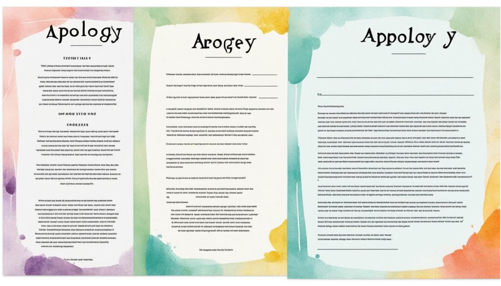 Apology letter templates